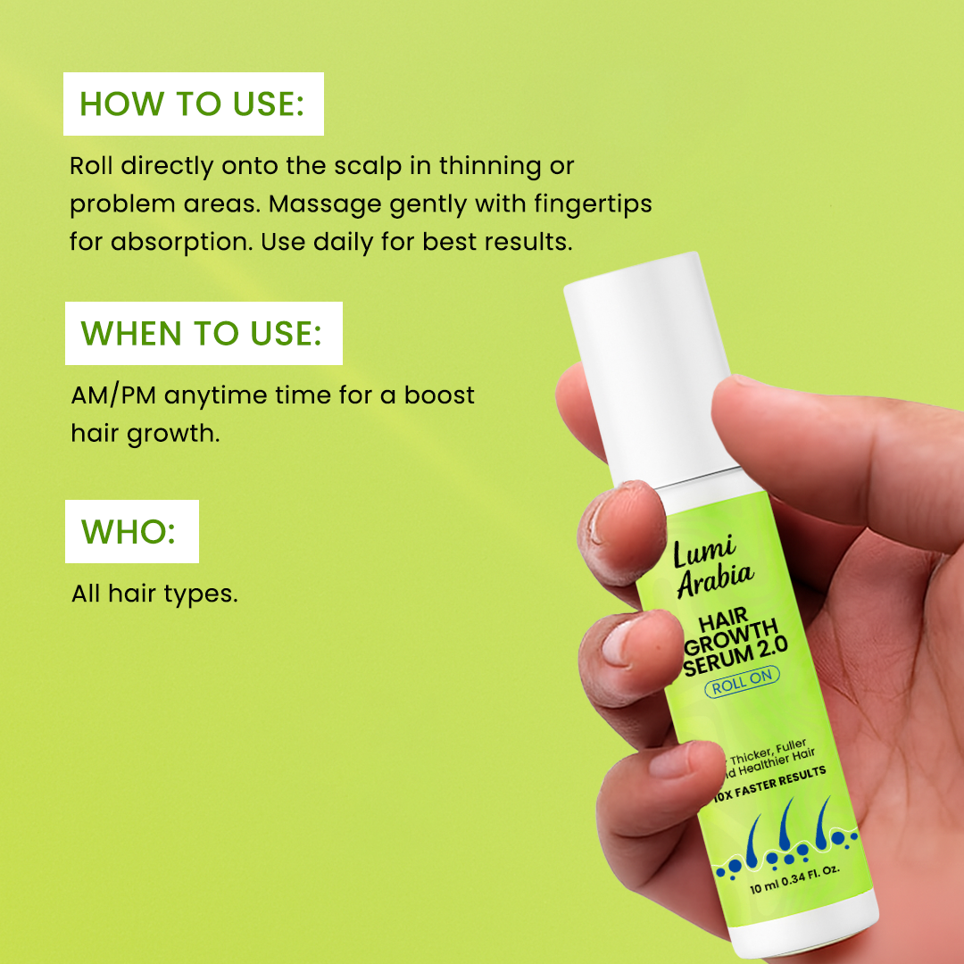 Advanced Hair Growth Serum Roll On ( 10X Faster Results )