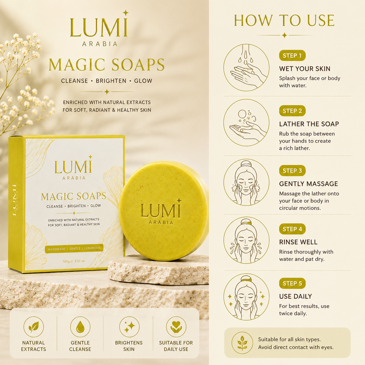 Brightening Instant Glow + Tan Removal Soap ( Magic Soaps )