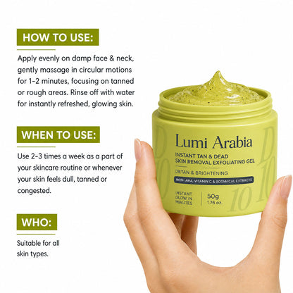 Instant Tan & Dead Skin Removal Exfoliating Gel